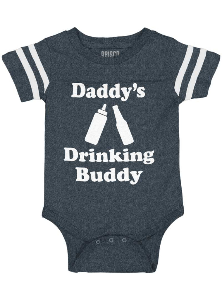 Drinking Buddy Football Romper Bodysuit-Direct To Garment Print-Brisco Baby