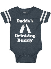 Drinking Buddy Football Romper Bodysuit-Direct To Garment Print-Brisco Baby