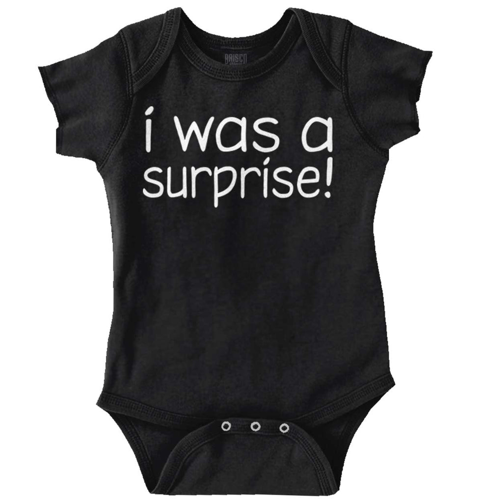 I Was A Surprise Romper Bodysuit-Direct To Garment Print-Brisco Baby