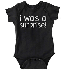 I Was A Surprise Romper Bodysuit-Direct To Garment Print-Brisco Baby