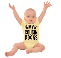 My Cousin Rocks Romper Bodysuit-Direct To Garment Print-Brisco Baby