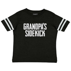 Grandpa's Sidekick Toddler Football Jersey Tee-Direct To Garment Print-Brisco Baby