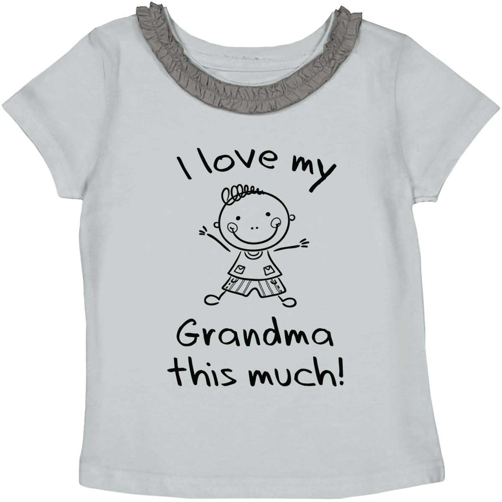 Love My Grandma Toddler Ruffled Trim T-Shirt-Direct To Garment Print-Brisco Baby