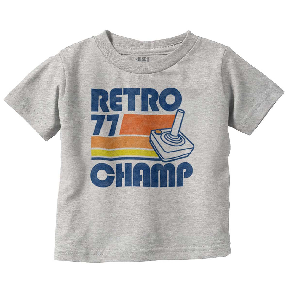 Retro 77 Champ Gamer Dragons Infant Toddler T Shirt-Direct To Garment Print-Brisco Baby