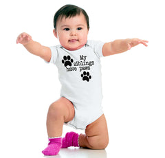 Siblings have paws Romper Bodysuit-Direct To Garment Print-Brisco Baby