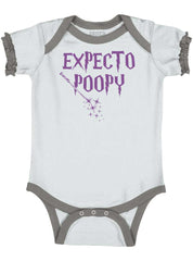 Expecto Poopy Baby Ruffled Trim Romper-Direct To Garment Print-Brisco Baby