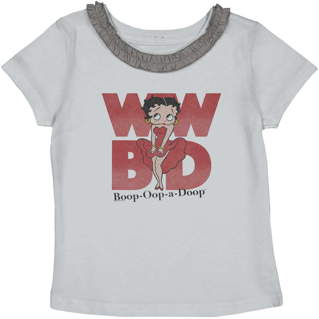 Blowing Dress Toddler Ruffled Trim T-Shirt-Direct To Garment Print-Brisco Baby