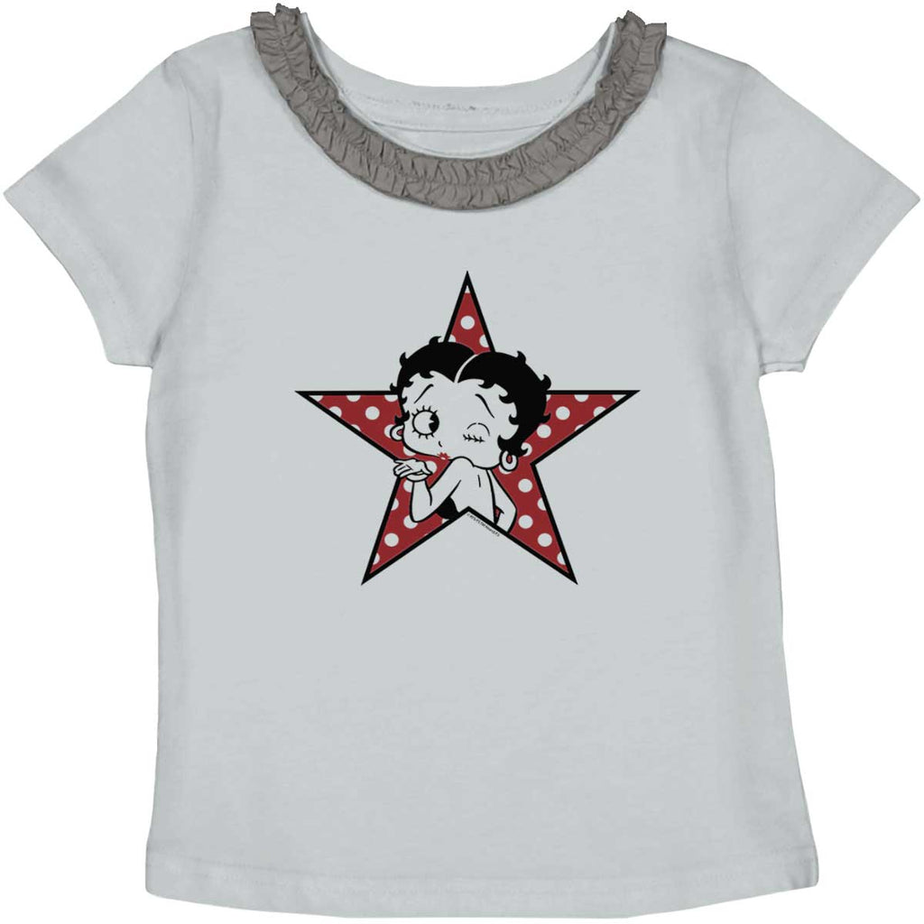 Betty Star Toddler Ruffled Trim T-Shirt-Direct To Garment Print-Brisco Baby