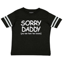 Sorry Daddy Toddler Football Jersey Tee-Direct To Garment Print-Brisco Baby