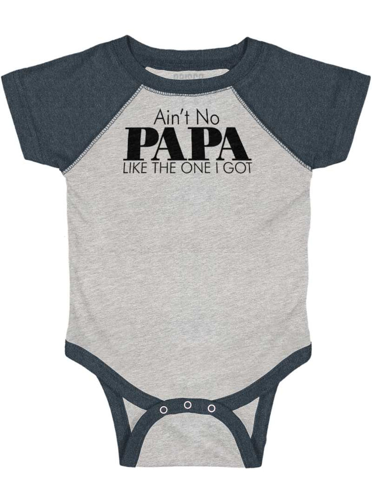 No Papa Like Me Raglan Romper Bodysuit-Direct To Garment Print-Brisco Baby
