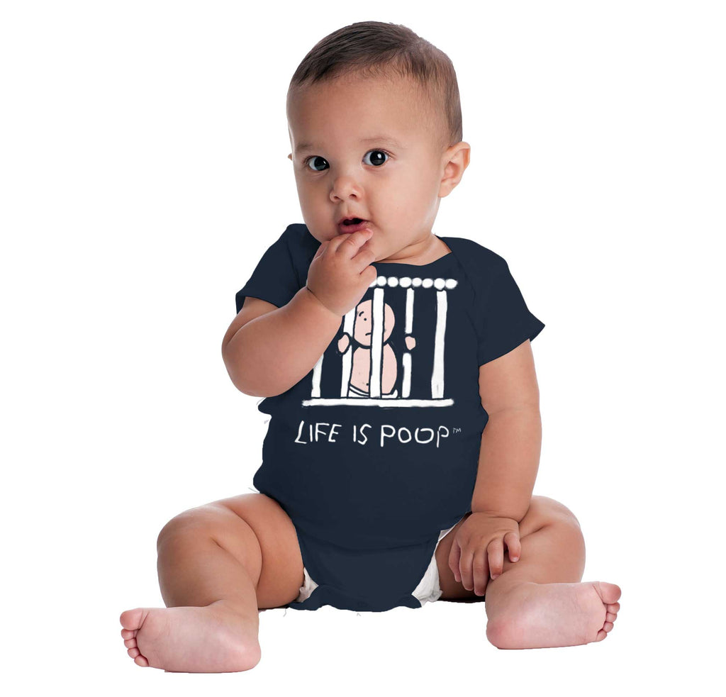 Jail Crib Romper Bodysuit-Direct To Garment Print-Brisco Baby