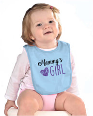 Mommy's Girl Infant Baby Bib-Direct To Garment Print-Brisco Baby