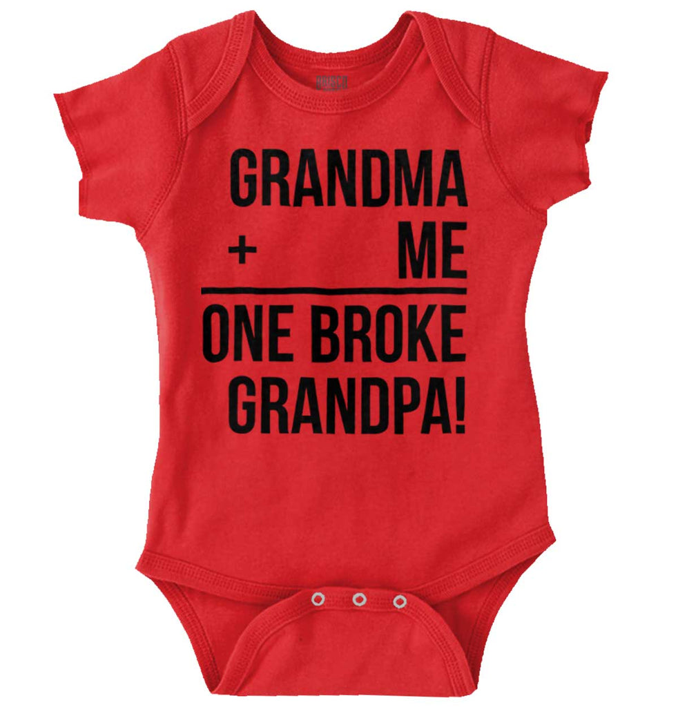 One Broke Grandpa Romper Bodysuit-Direct To Garment Print-Brisco Baby
