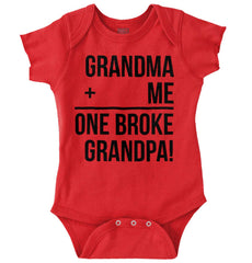 One Broke Grandpa Romper Bodysuit-Direct To Garment Print-Brisco Baby