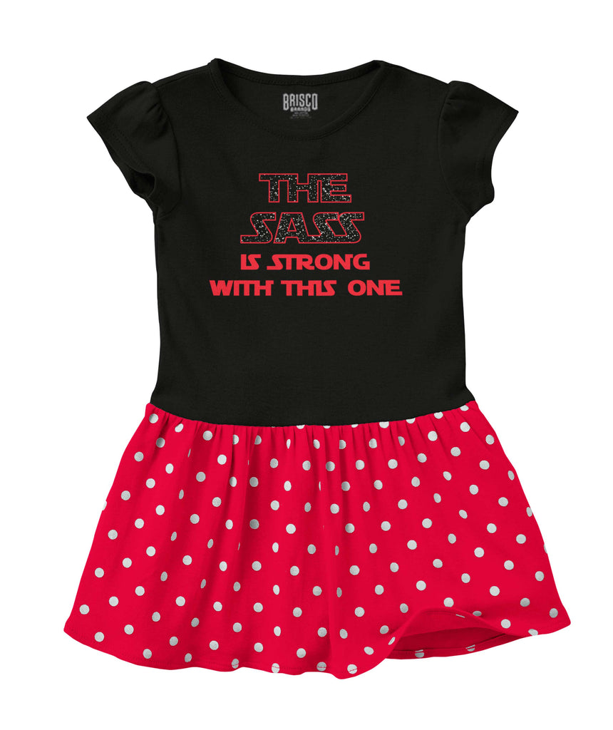 Sass Is Strong Baby Polka Dot Skirt Dress-Direct To Garment Print-Brisco Baby