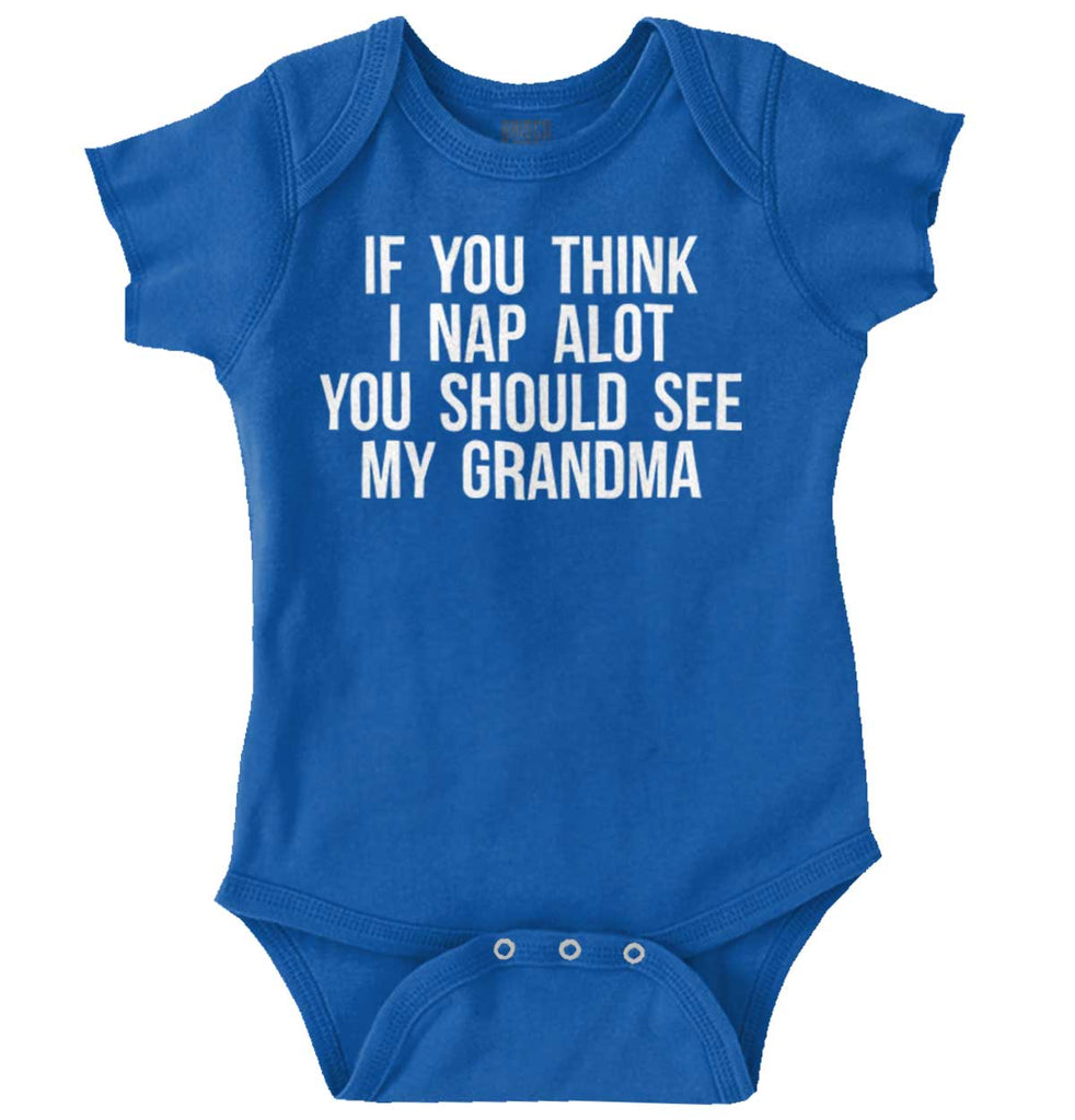 Nap A Lot See Grandma Romper Bodysuit-Direct To Garment Print-Brisco Baby