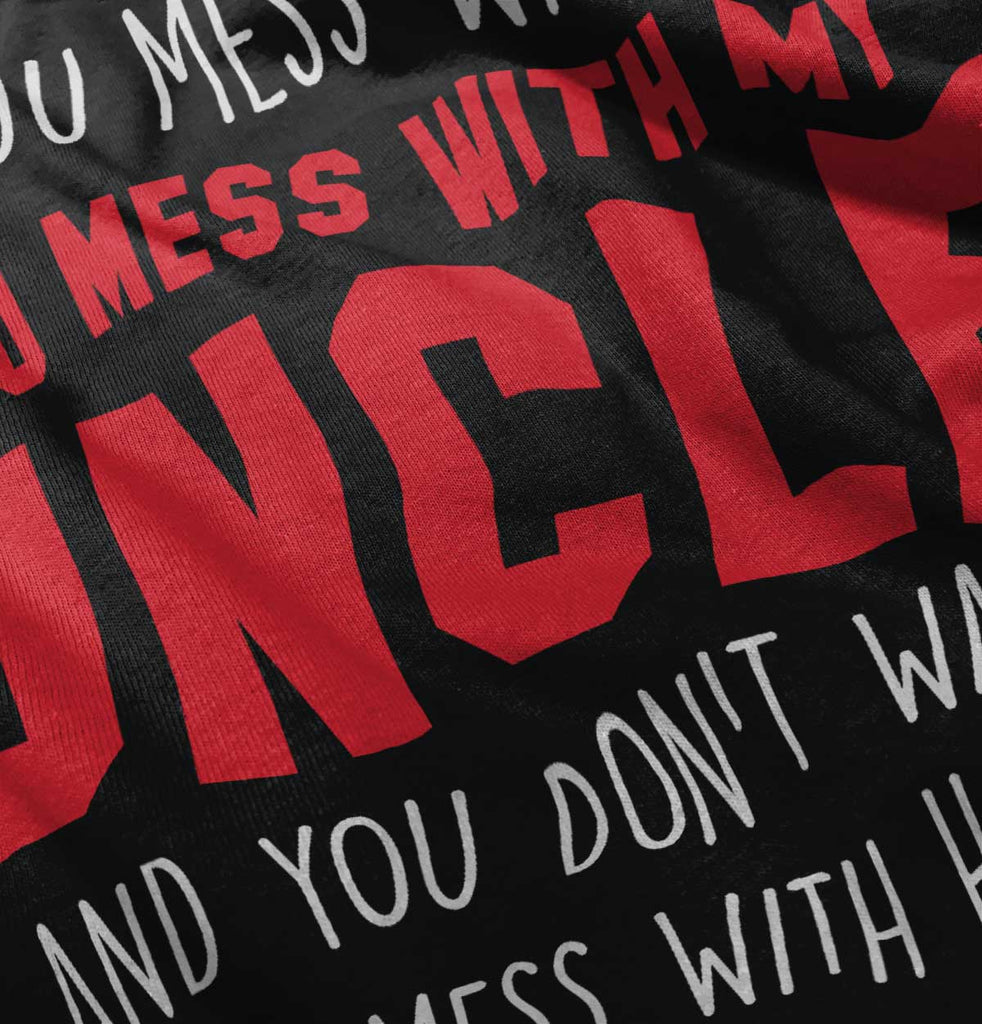 Mess With My Uncle Toddler Football Jersey Tee-Direct To Garment Print-Brisco Baby