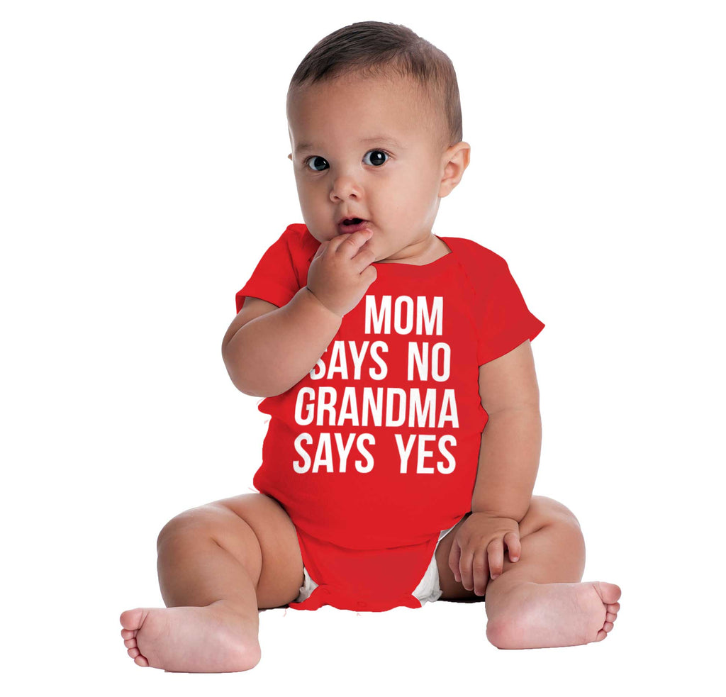 Grandma Says Yes Romper Bodysuit-Direct To Garment Print-Brisco Baby