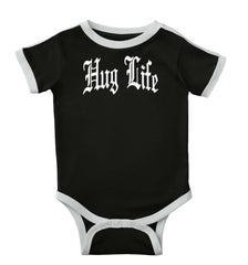 Hug Life Ringer Romper Bodysuit-Direct To Garment Print-Brisco Baby