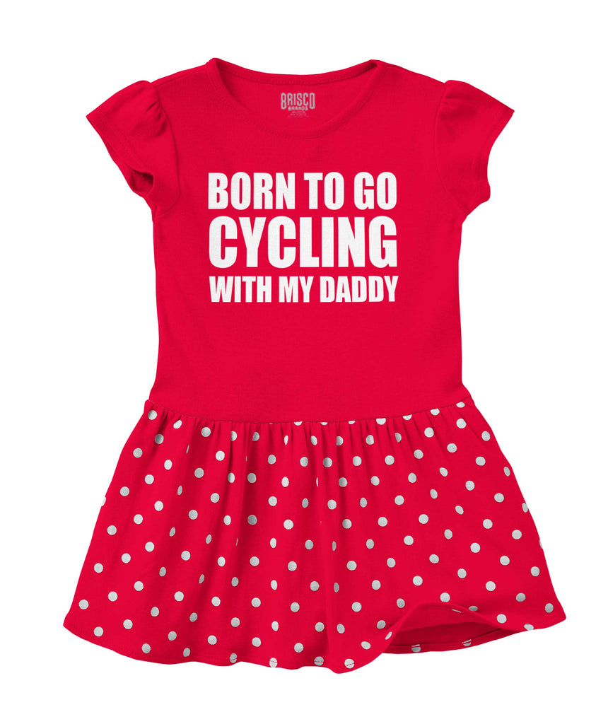 Cycling With Daddy Baby Polka Dot Skirt Dress-Direct To Garment Print-Brisco Baby