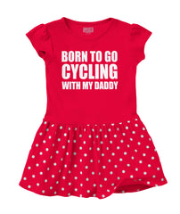 Cycling With Daddy Baby Polka Dot Skirt Dress-Direct To Garment Print-Brisco Baby