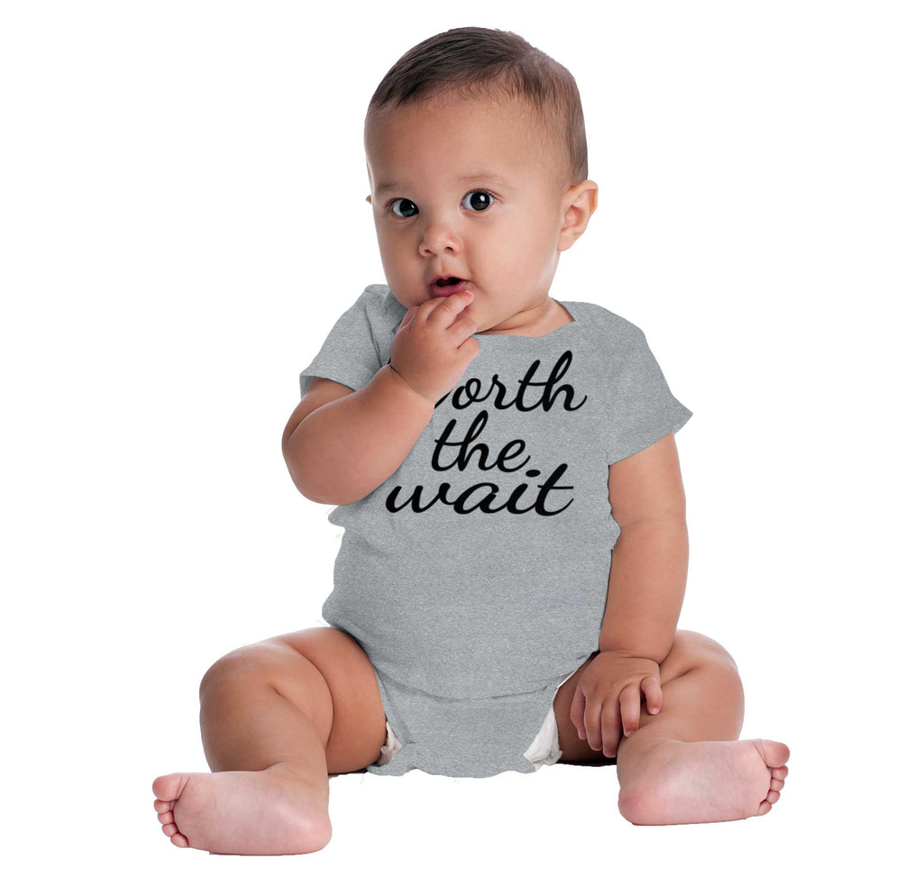 Worth The Wait Romper Bodysuit-Direct To Garment Print-Brisco Baby