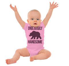 Unbearably Handsome Romper Bodysuit-Direct To Garment Print-Brisco Baby