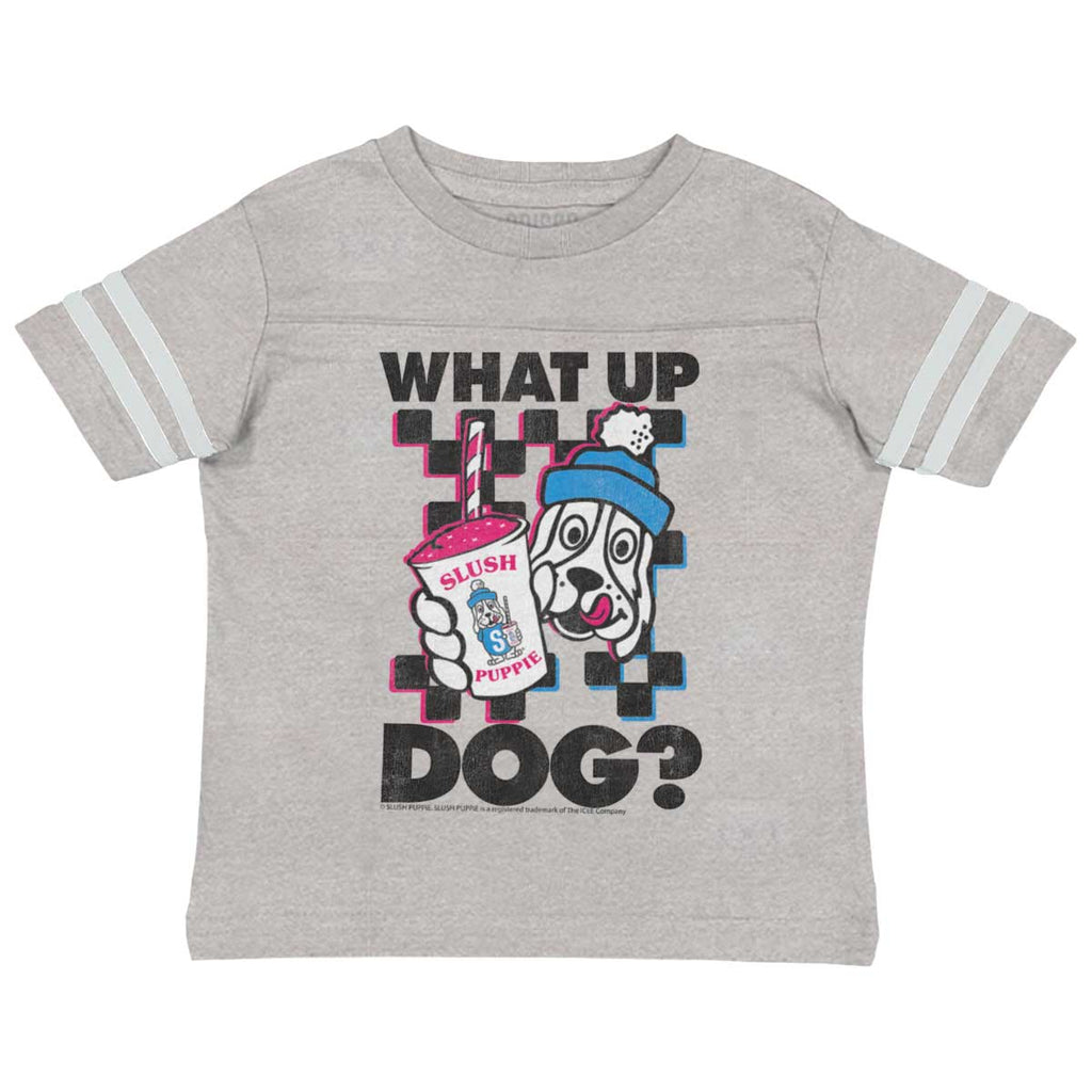 What Up Dog Toddler Football Jersey Tee-Direct To Garment Print-Brisco Baby
