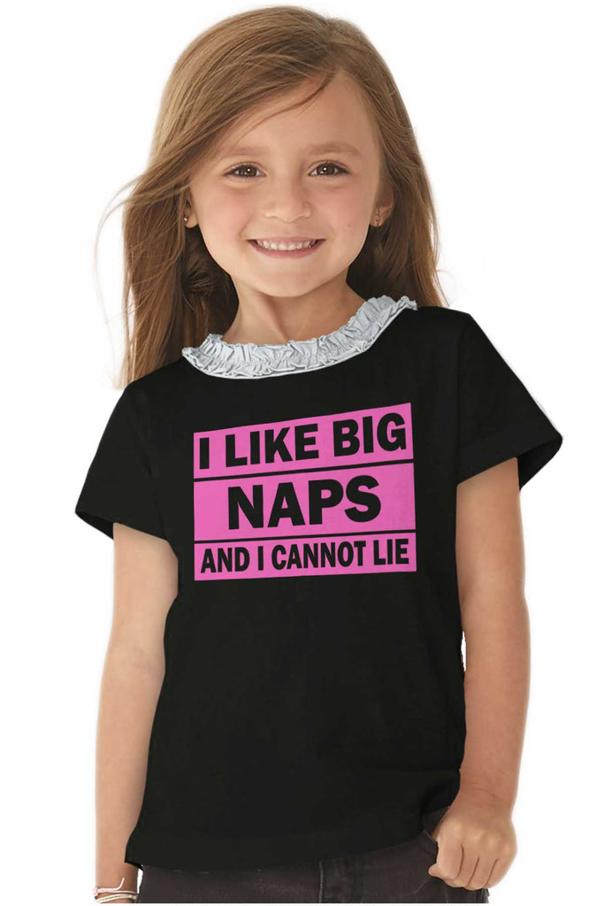 Big Naps Toddler Ruffled Trim T-Shirt-Direct To Garment Print-Brisco Baby