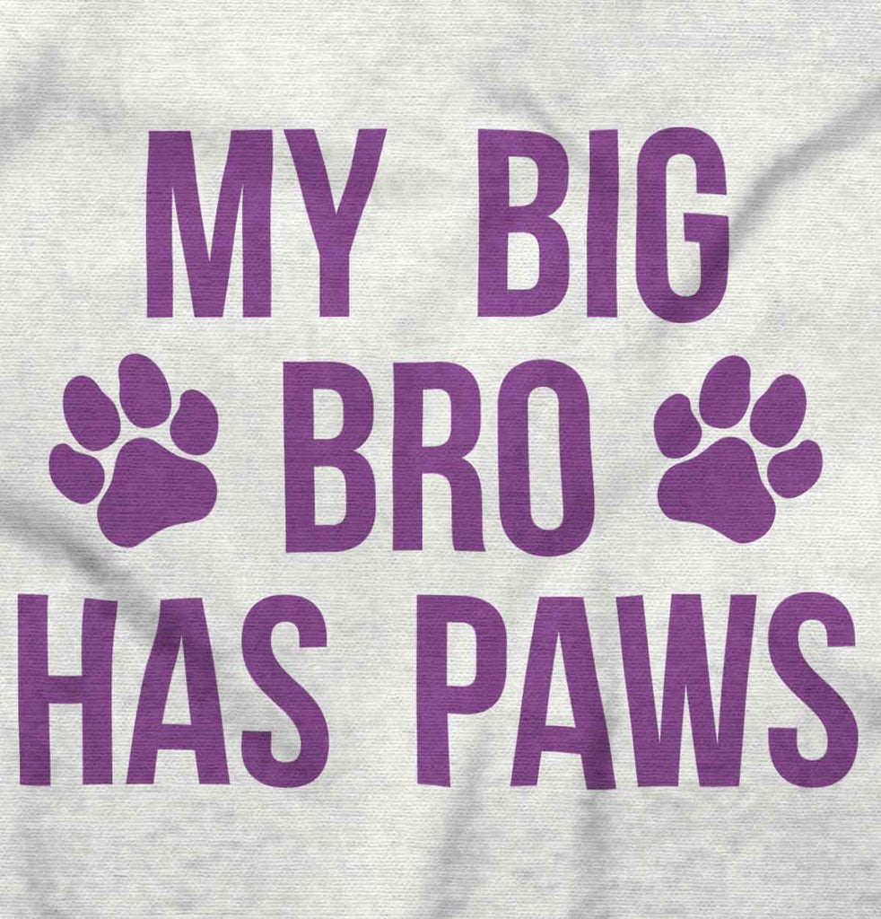 Big Bro Has Paws Baby Ruffled Trim Romper-Direct To Garment Print-Brisco Baby