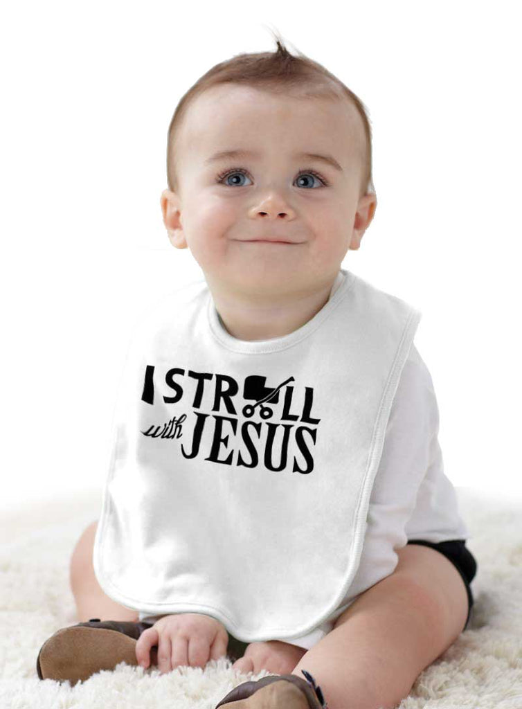 Stroll With Jesus Infant Baby Bib-Direct To Garment Print-Brisco Baby