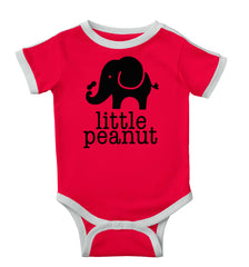 Elephant Peanut Ringer Romper Bodysuit-Direct To Garment Print-Brisco Baby