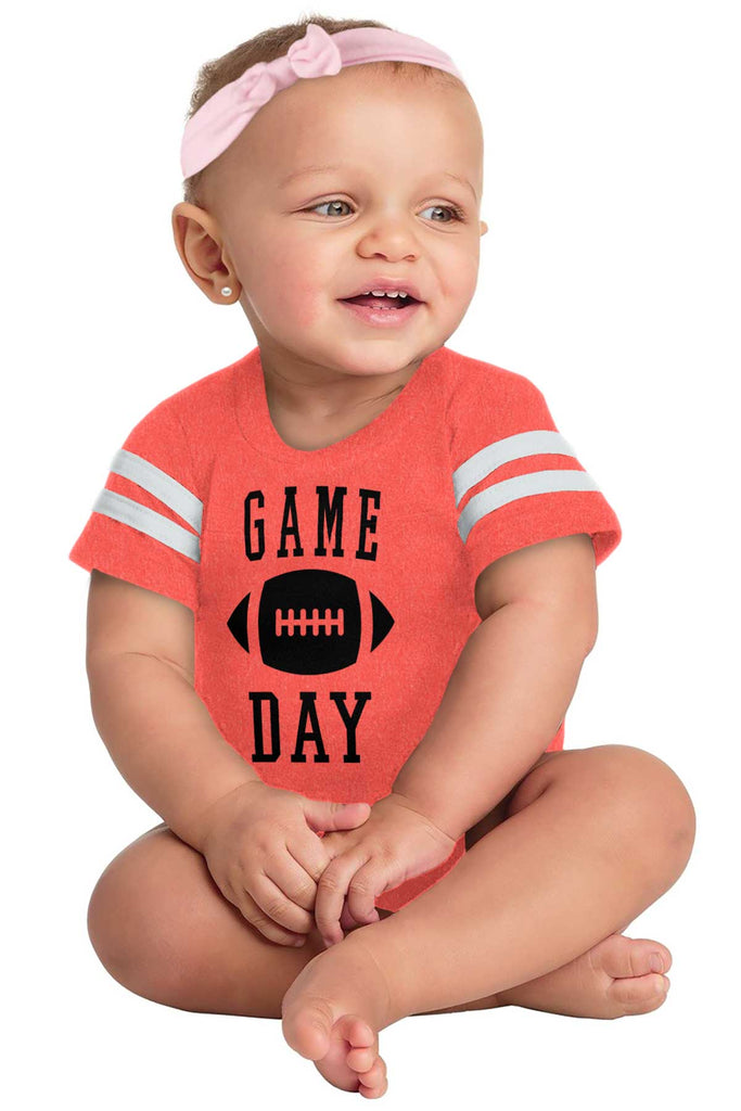 Game Day Football Romper Bodysuit-Direct To Garment Print-Brisco Baby