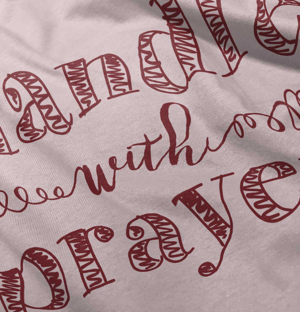 Handle With Prayer Baby Ruffled Trim Romper-Direct To Garment Print-Brisco Baby