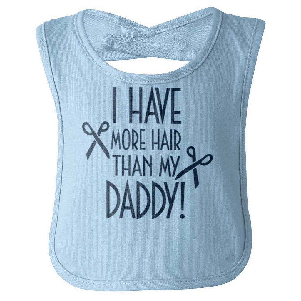 More Hair Than Daddy Infant Baby Bib-Direct To Garment Print-Brisco Baby