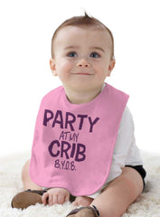 Party At My Crib Infant Baby Bib-Direct To Garment Print-Brisco Baby