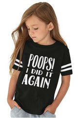 Poops I Did It Again Toddler Football Jersey Tee-Direct To Garment Print-Brisco Baby