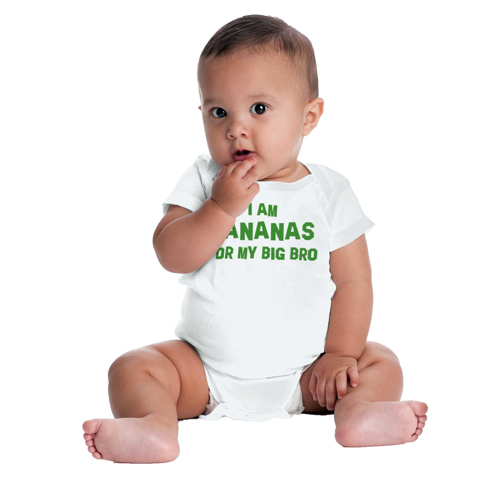 I Am Bananas For My Big Bro Romper Bodysuit-Direct To Garment Print-Brisco Baby