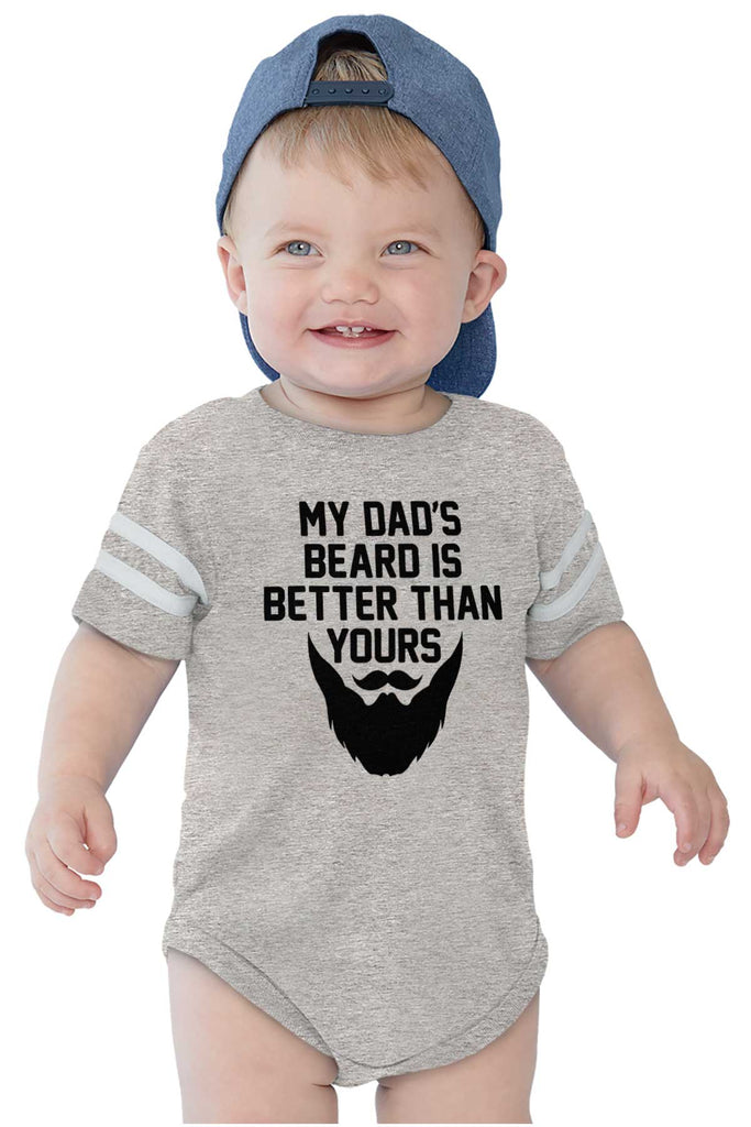 Dad's Beard Football Romper Bodysuit-Direct To Garment Print-Brisco Baby
