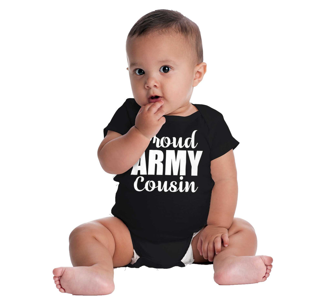 Proud Army Cousin Romper Bodysuit-Direct To Garment Print-Brisco Baby