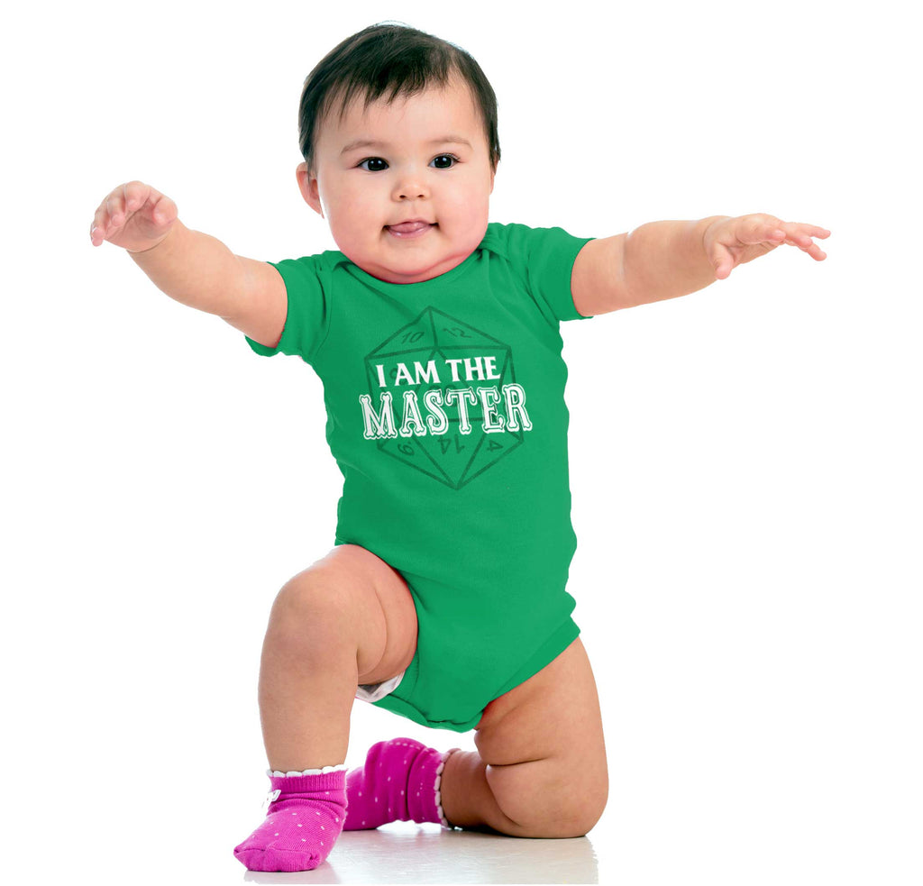 I Am The Master Dungeons Gamer Romper Bodysuit-Direct To Garment Print-Brisco Baby