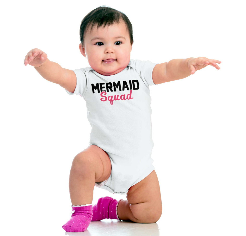 Mermaid Squad Romper Bodysuit-Direct To Garment Print-Brisco Baby