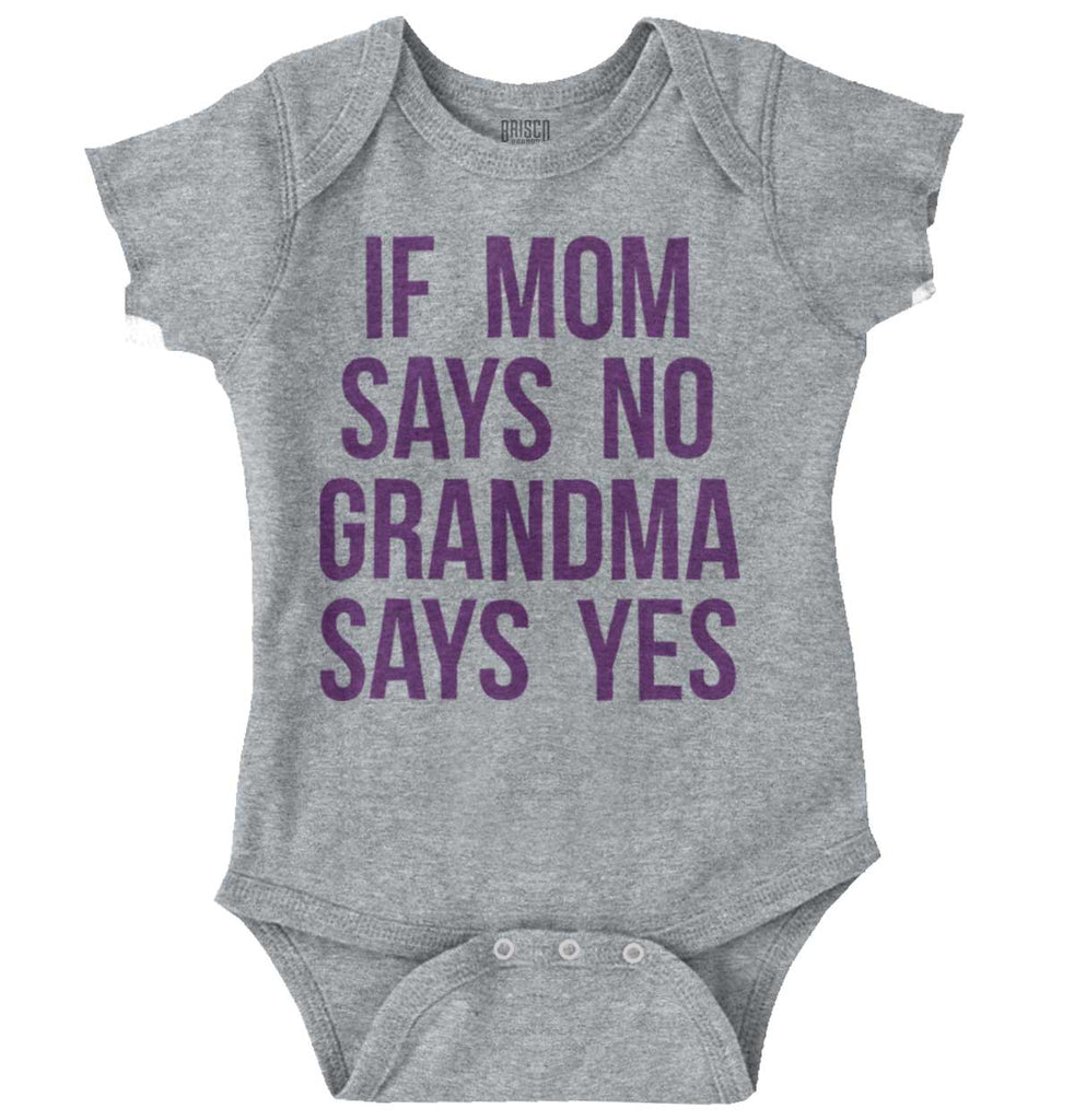 Grandma Says Yes Romper Bodysuit-Direct To Garment Print-Brisco Baby