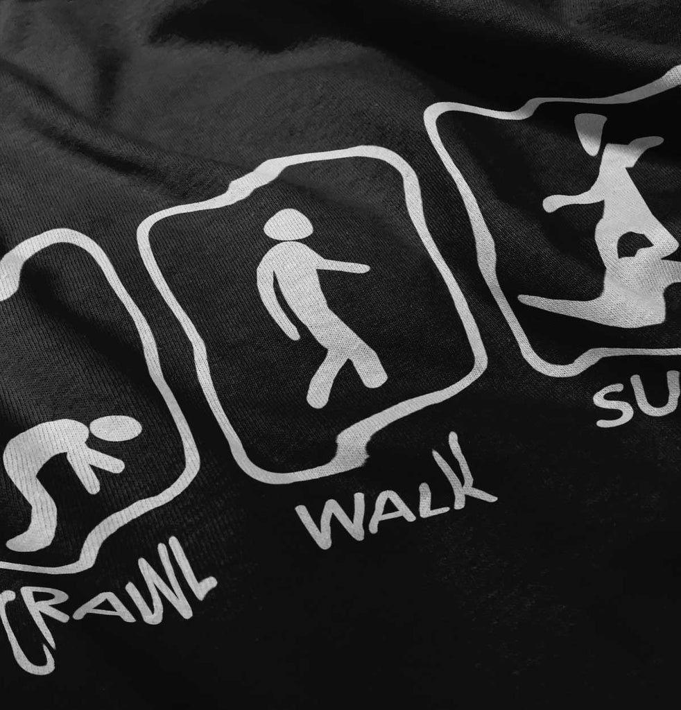 Crawl Walk Surf Infant Baby Bib-Direct To Garment Print-Brisco Baby