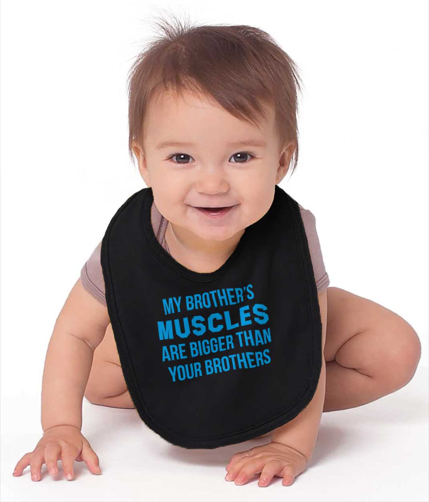 My Brother's Muscles Infant Baby Bib-Direct To Garment Print-Brisco Baby