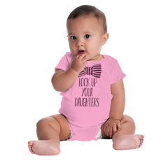 Lock Up Your Daughters Romper Bodysuit-Direct To Garment Print-Brisco Baby