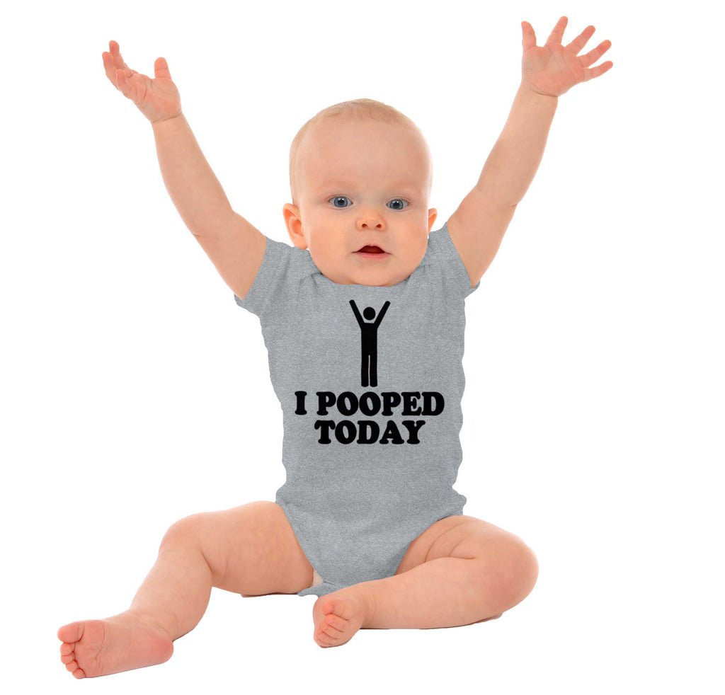 I Pooped Today Romper Bodysuit-Direct To Garment Print-Brisco Baby