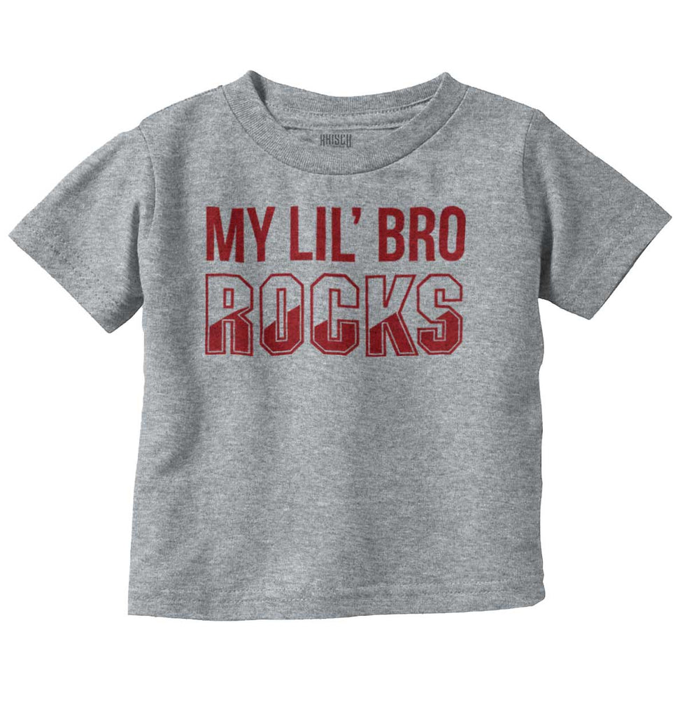 My Lil' Bro Rocks Infant Toddler T Shirt-Direct To Garment Print-Brisco Baby