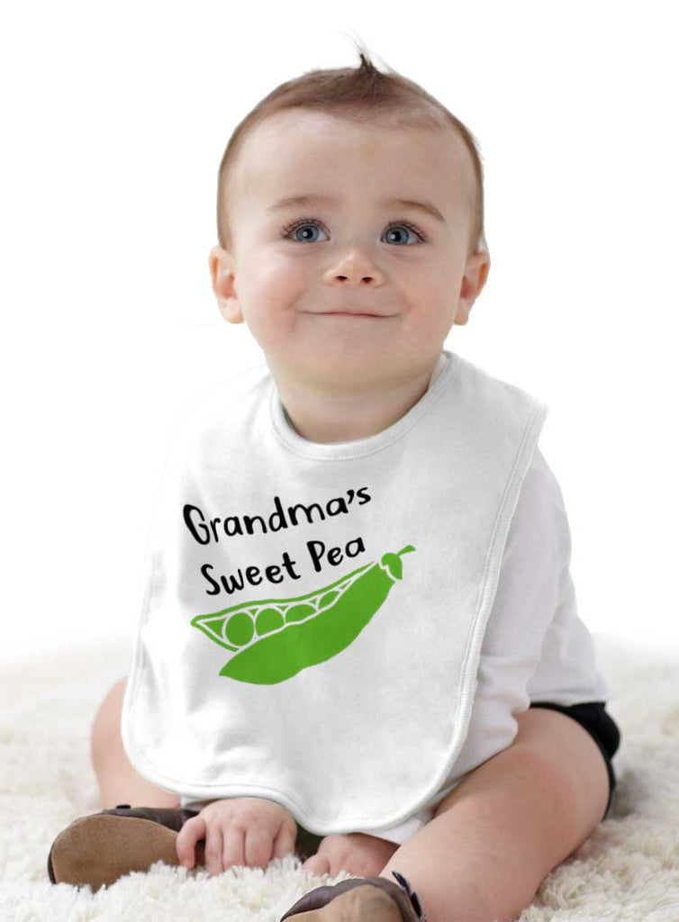 Grandma's Sweet Pea Infant Baby Bib-Direct To Garment Print-Brisco Baby