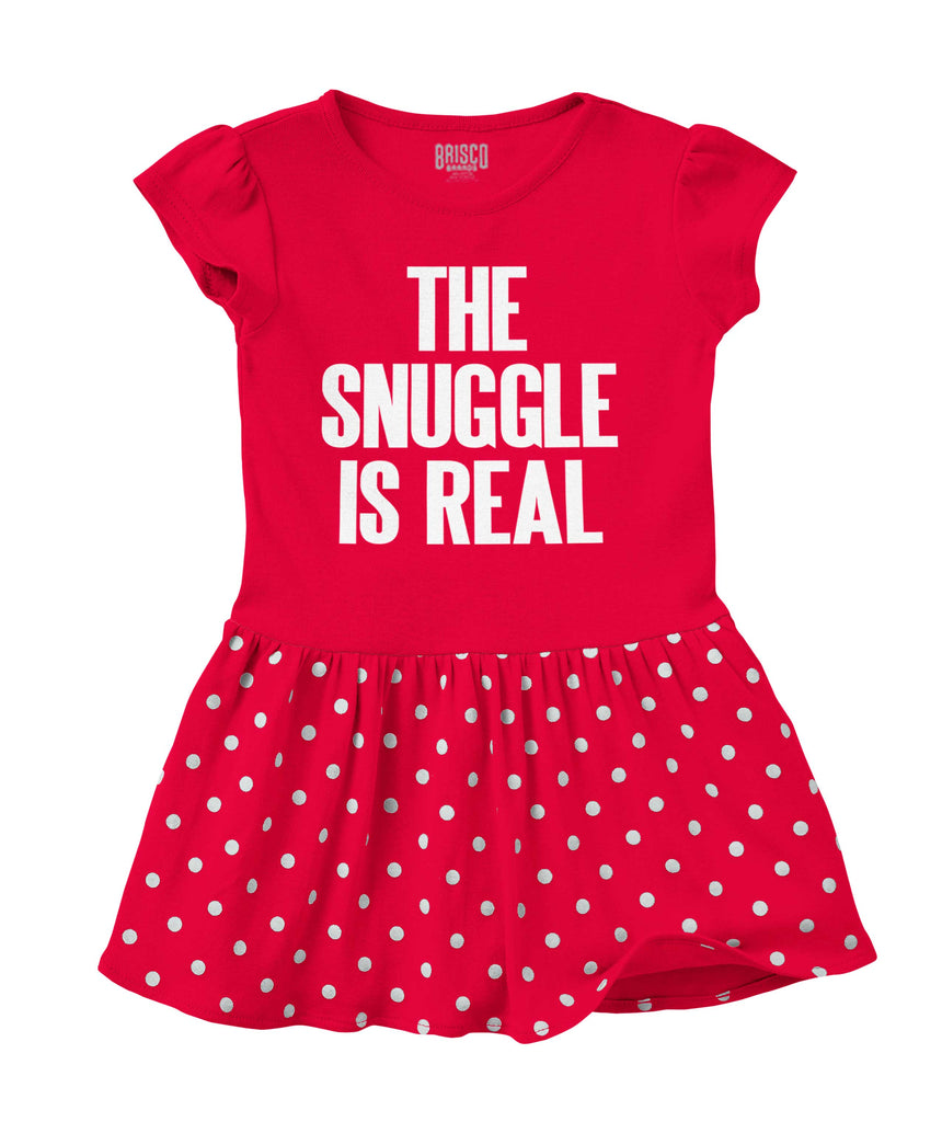 Snuggle Is Real Baby Polka Dot Skirt Dress-Direct To Garment Print-Brisco Baby